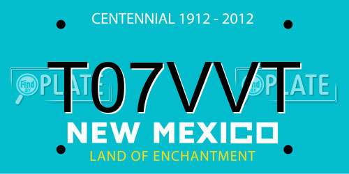 T07VVT New Mexico License Plate