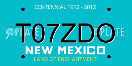 T07ZDO New Mexico License Plate
