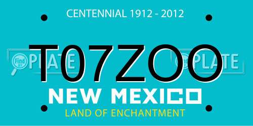 T07ZOO New Mexico License Plate