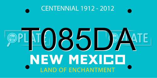 T085DA New Mexico License Plate
