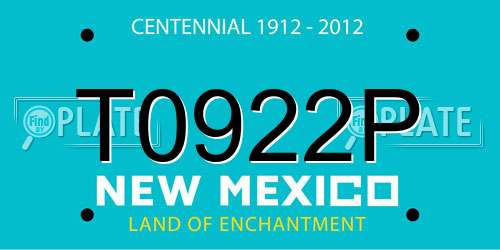T0922P New Mexico License Plate