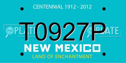 T0927P New Mexico License Plate