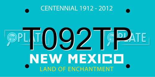 T092TP New Mexico License Plate