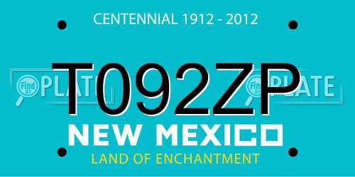 T092ZP New Mexico License Plate