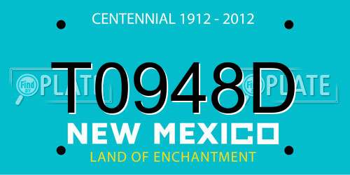 T0948D New Mexico License Plate