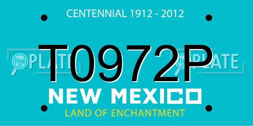 T0972P New Mexico License Plate