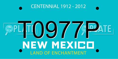 T0977P New Mexico License Plate