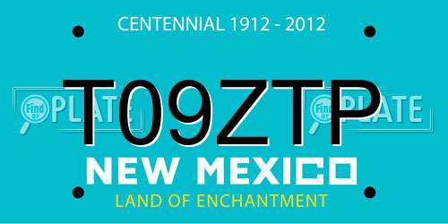 T09ZTP New Mexico License Plate