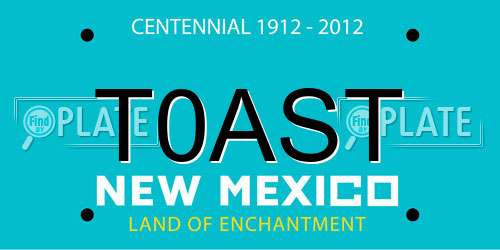 T0AST New Mexico License Plate