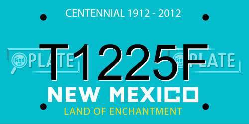 T1225F New Mexico License Plate