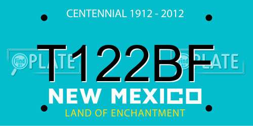 T122BF New Mexico License Plate