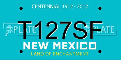 T127SF New Mexico License Plate