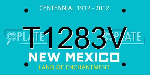 T1283V New Mexico License Plate