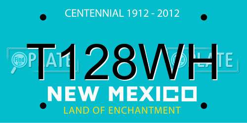 T128WH New Mexico License Plate