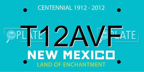T12AVF New Mexico License Plate