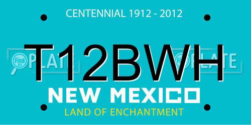 T12BWH New Mexico License Plate