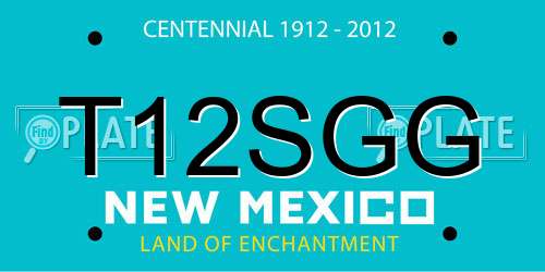 T12SGG New Mexico License Plate