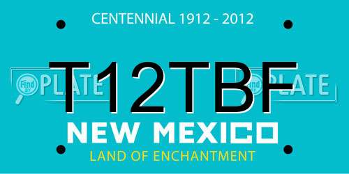 T12TBF New Mexico License Plate