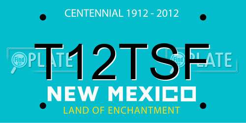 T12TSF New Mexico License Plate