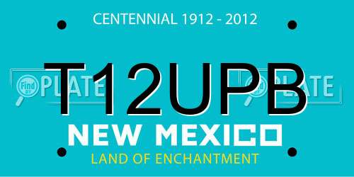 T12UPB New Mexico License Plate