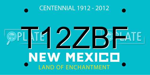 T12ZBF New Mexico License Plate