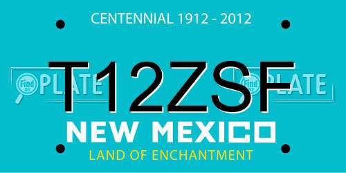 T12ZSF New Mexico License Plate