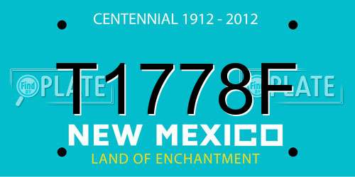 T1778F New Mexico License Plate
