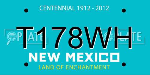 T178WH New Mexico License Plate