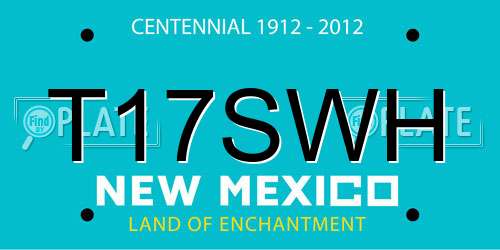 T17SWH New Mexico License Plate