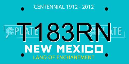 T183RN New Mexico License Plate