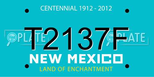 T2137F New Mexico License Plate