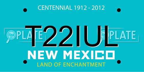 T22IUL New Mexico License Plate