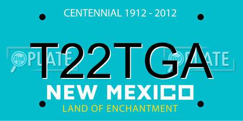 T22TGA New Mexico License Plate