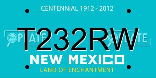 T232RW New Mexico License Plate