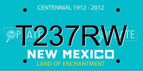 T237RW New Mexico License Plate
