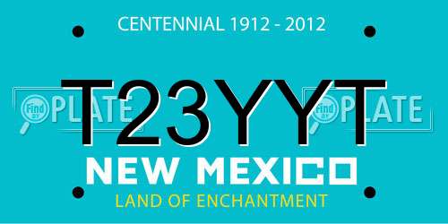 T23YYT New Mexico License Plate