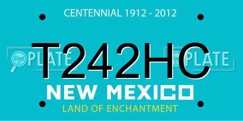 T242HC New Mexico License Plate