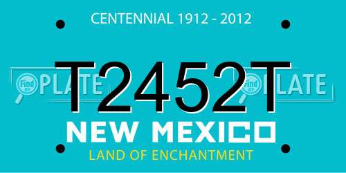 T2452T New Mexico License Plate