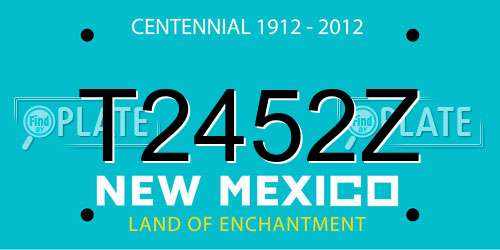 T2452Z New Mexico License Plate