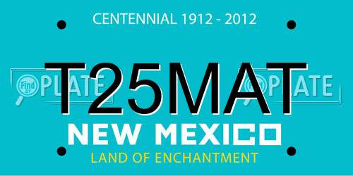 T25MAT New Mexico License Plate