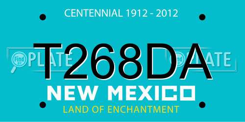 T268DA New Mexico License Plate