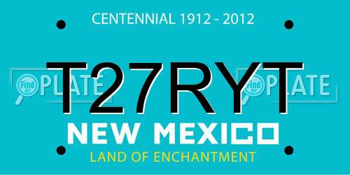 T27RYT New Mexico License Plate