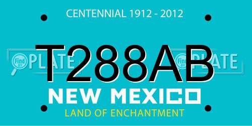 T288AB New Mexico License Plate