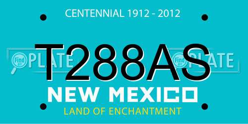 T288AS New Mexico License Plate