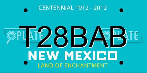 T28BAB New Mexico License Plate
