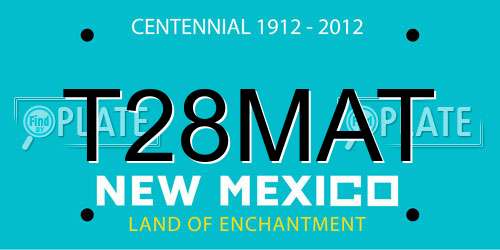 T28MAT New Mexico License Plate