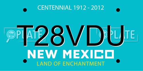 T28VDU New Mexico License Plate