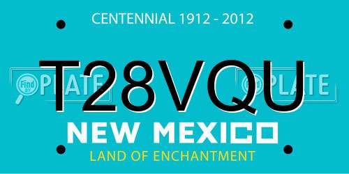 T28VQU New Mexico License Plate