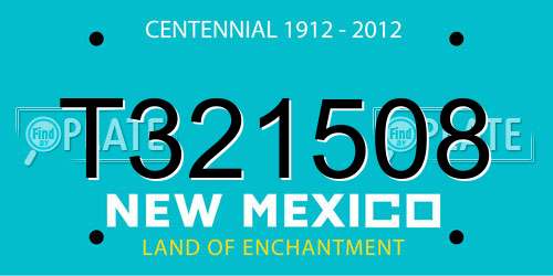 T321508 New Mexico License Plate