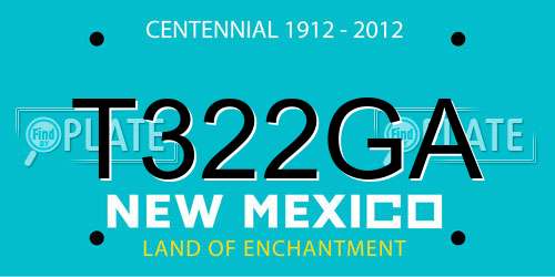 T322GA New Mexico License Plate
